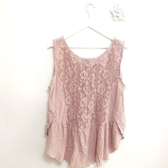 Soft Surroundings embroidered mauve artisan tank blouse - Picture 8 of 8